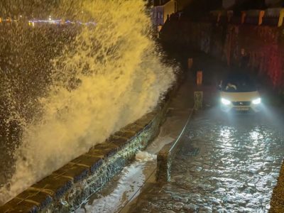 Storm Watching At Night - Porthleven